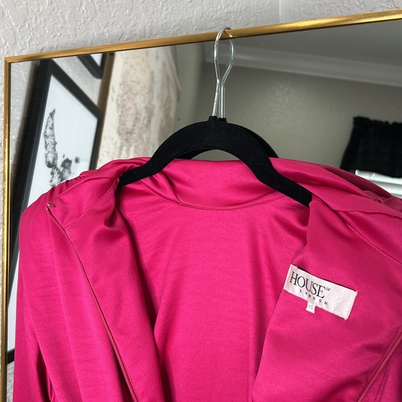 HOUSE OF CB GIORGIANA SATIN RUCHED MINI DRESS
